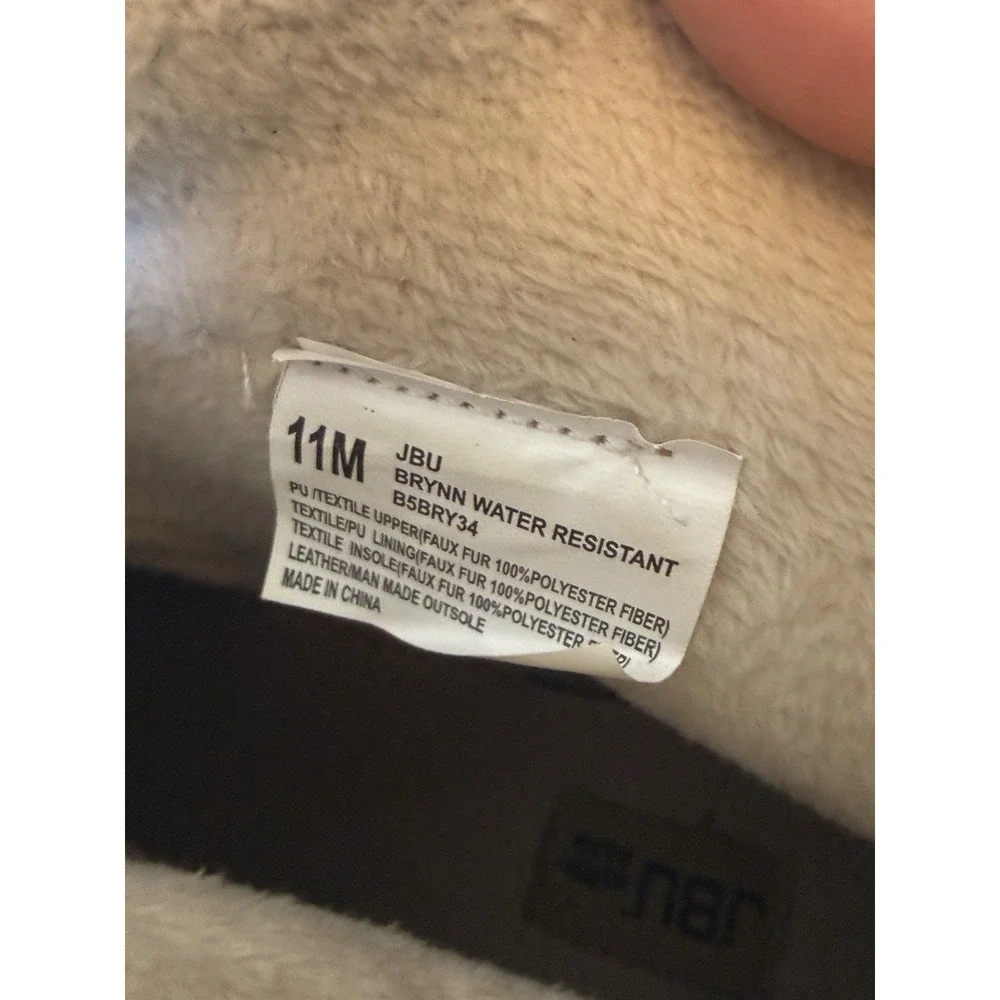 JBU Brynn Water Resistant Boots Brown Faux Fur Trim Front Zip Womens 11M B5BRY34